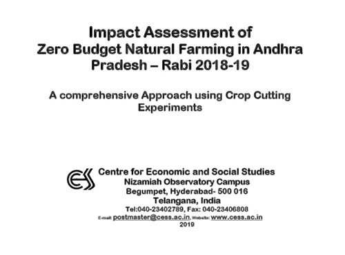 Impact Assessment of Zero Budget Natural Farming in Andhra Pradesh – Rabi 2018-19